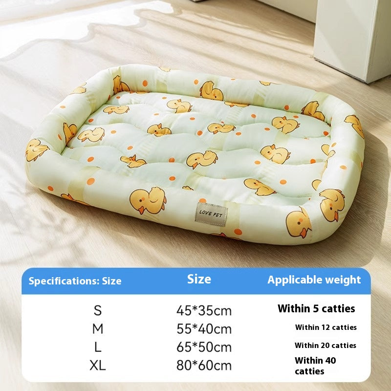 Breathable Rattan Pet Cooling Nest | Summer Ice Silk Cat & Dog Mat