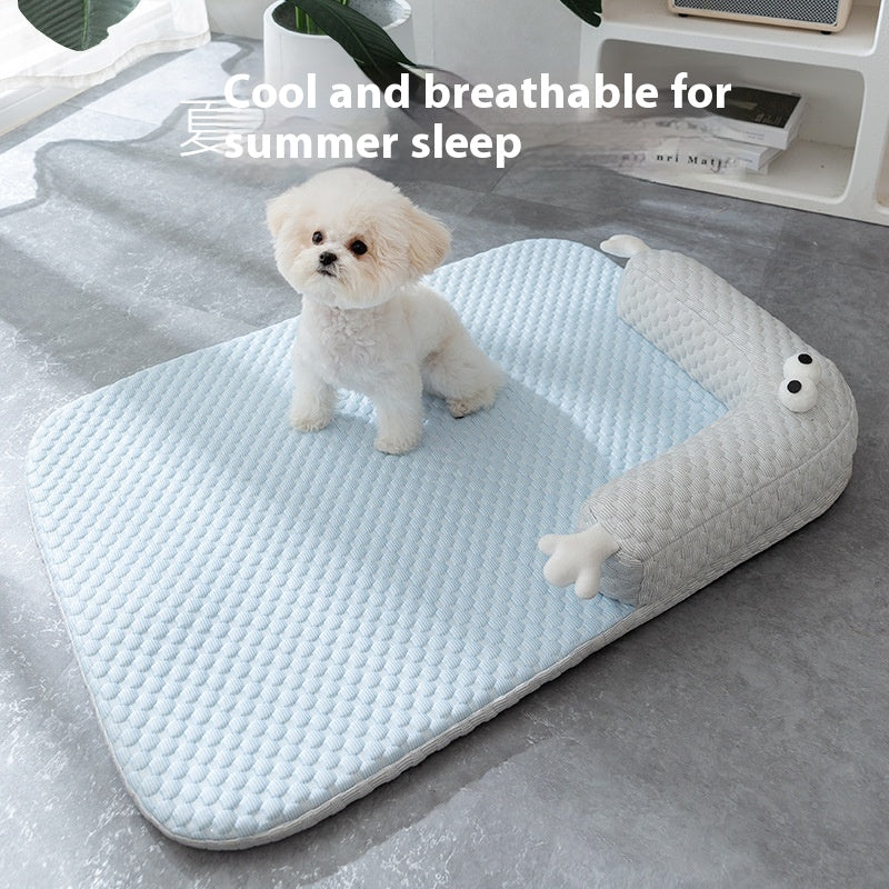 Breathable Rattan Pet Cooling Nest | Summer Ice Silk Cat & Dog Mat