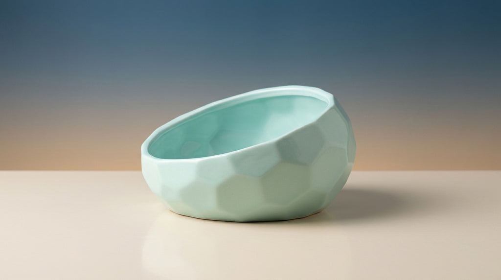Elevated Ceramic Pet Bowl | 15° Tilted Anti-Vomit Cat & Dog Feeder