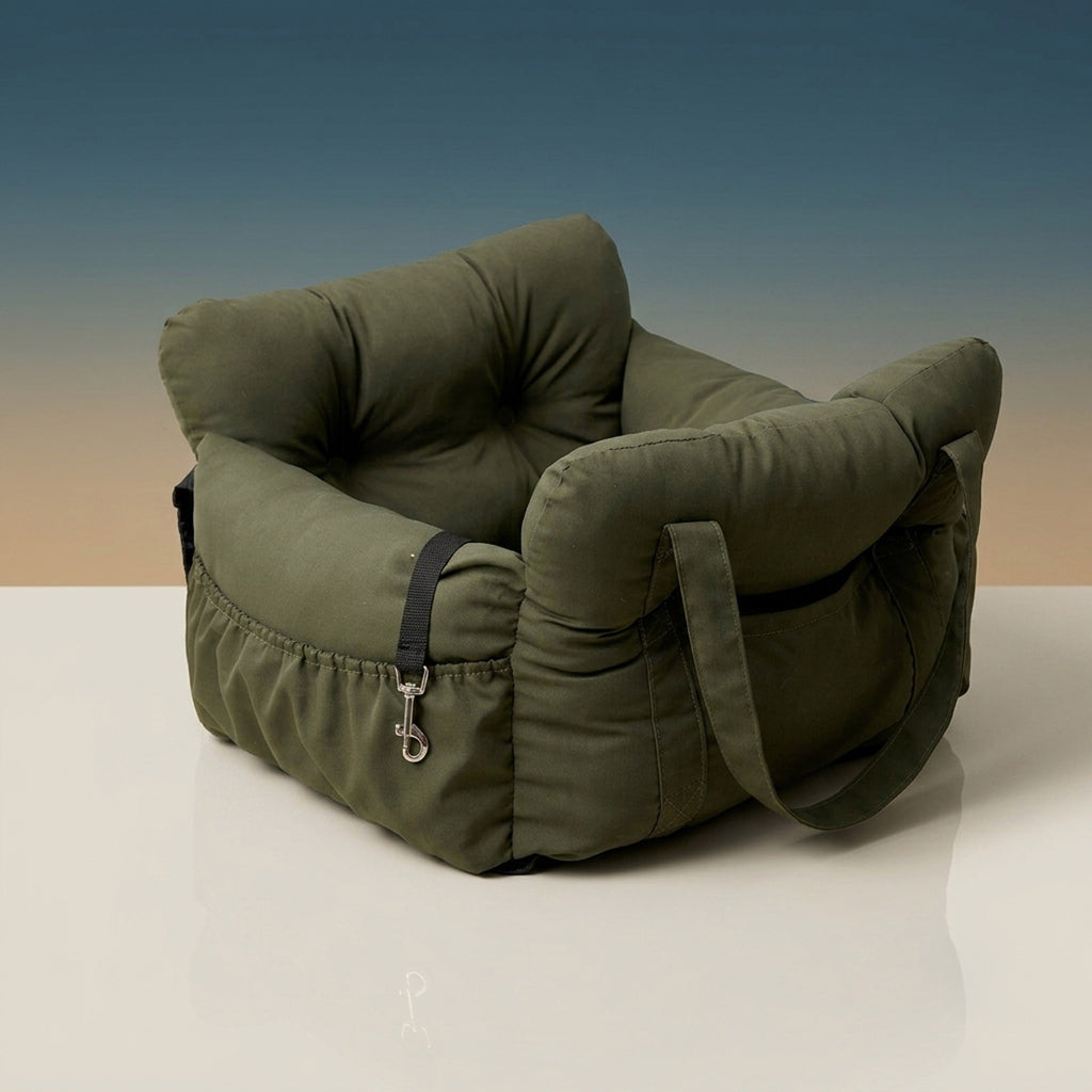 Multifunctional Pet Car Booster Seat | 2-in-1 Travel Bed & Dog Safety Console