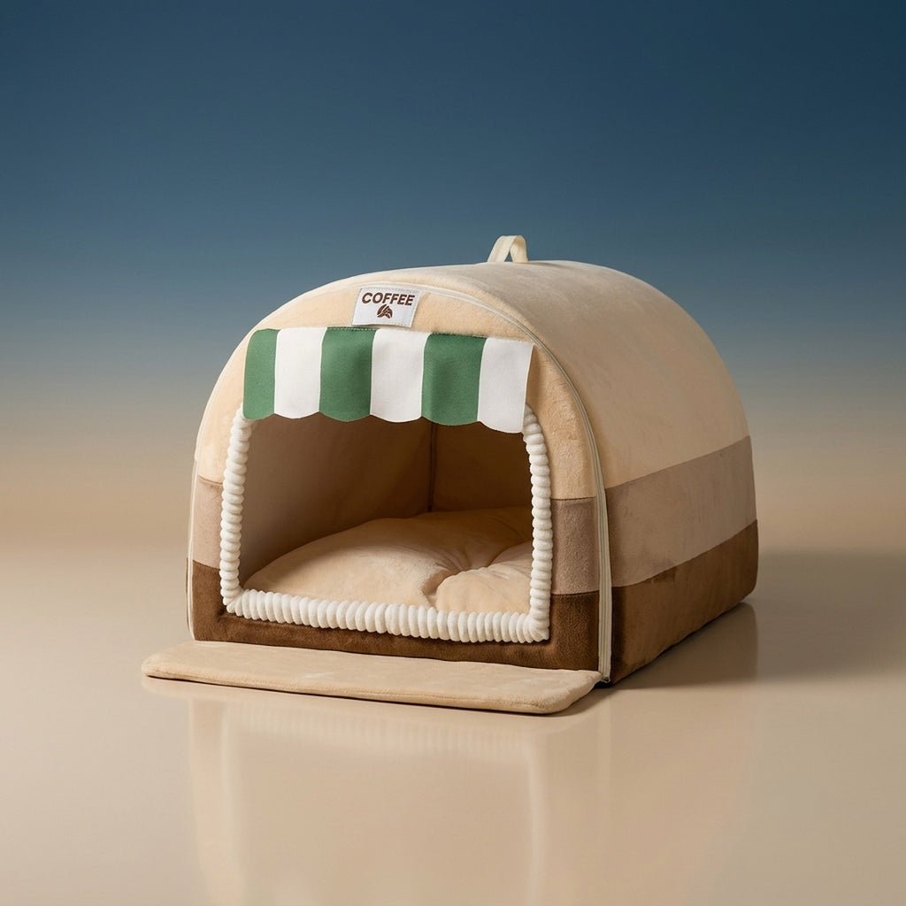 Patterned Plush Calming Pet Bed | Winter Donut Nest for Large Dogs