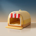 Patterned Plush Calming Pet Bed | Winter Donut Nest for Large Dogs