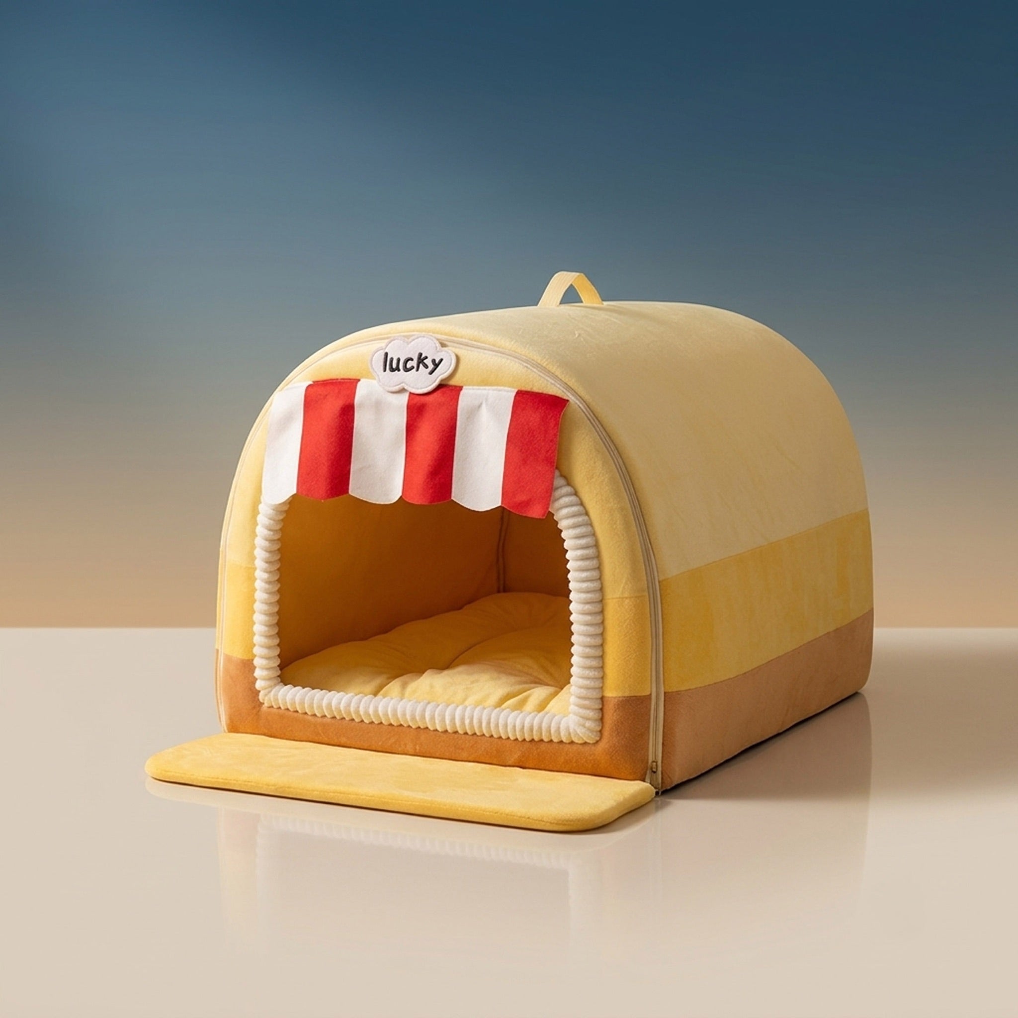 Patterned Plush Calming Pet Bed | Winter Donut Nest for Large Dogs