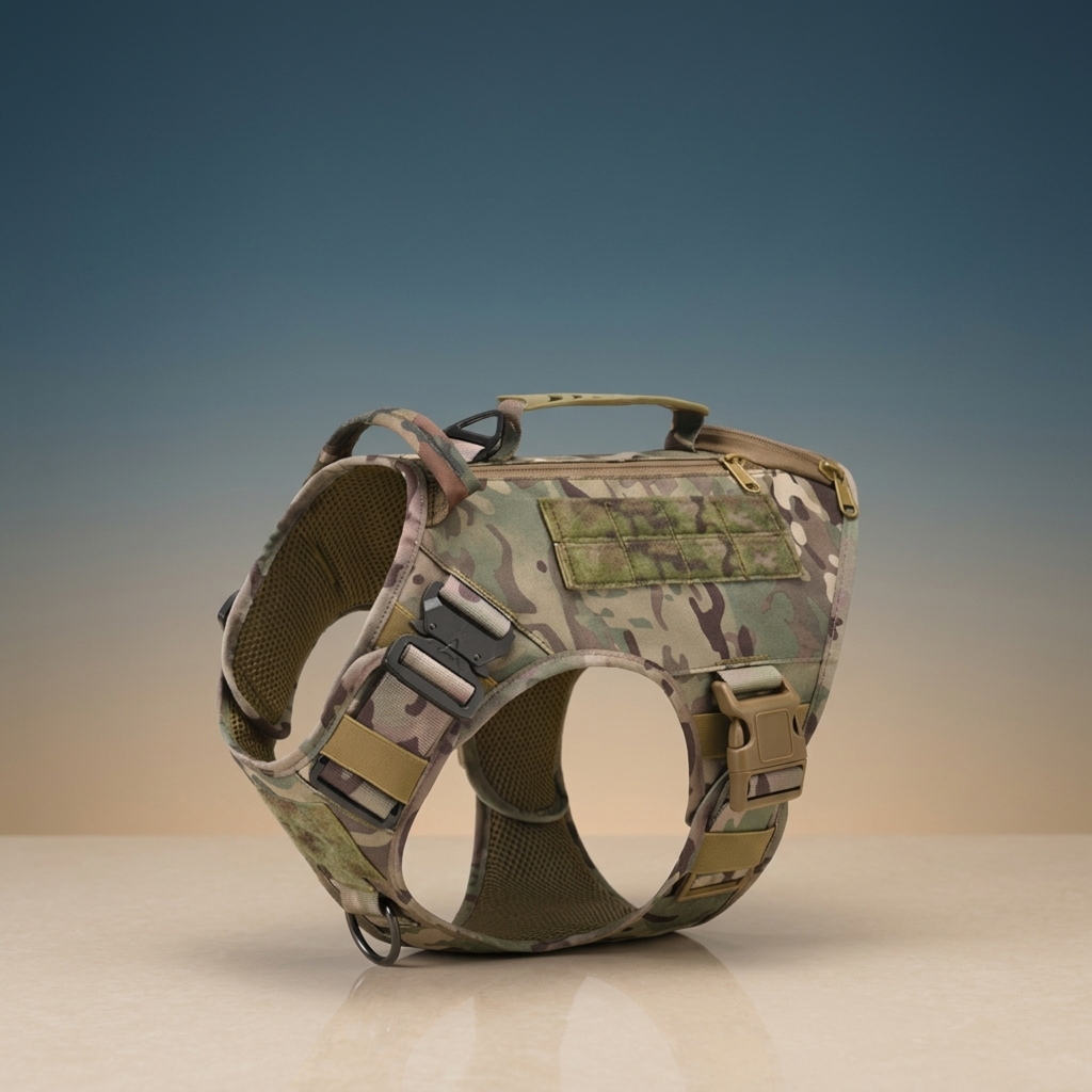 Premium Heavy-Duty Tactical Dog Harness 3-Piece Set | 1000D Nylon Vest, Collar & Leash