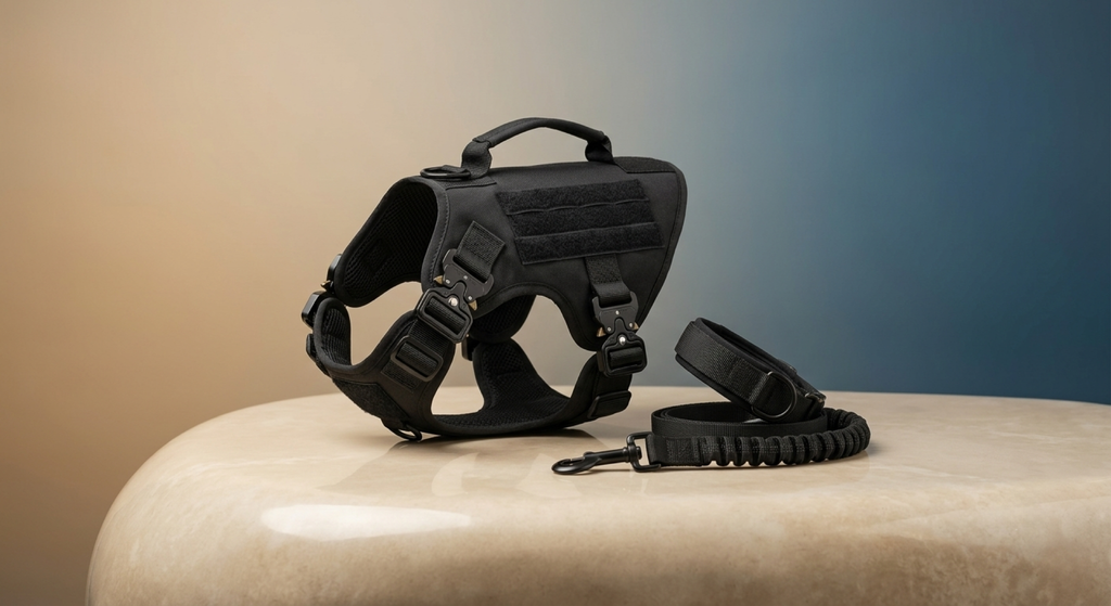 Premium Heavy-Duty Tactical Dog Harness 3-Piece Set | 1000D Nylon Vest, Collar & Leash