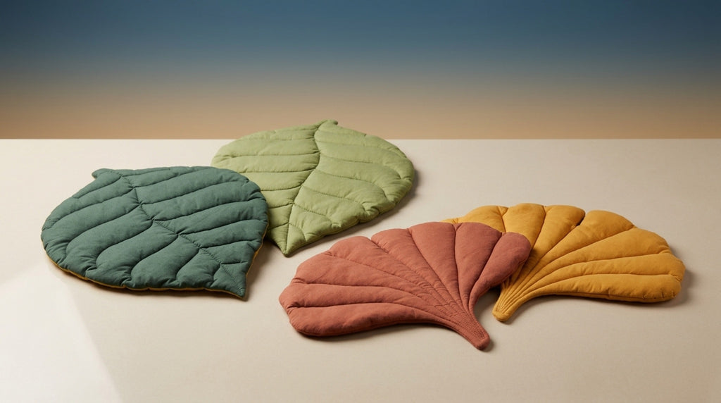 Premium Leaf-Shaped Pet Mat | Reversible Cotton Lounge Bed & Couch Throw