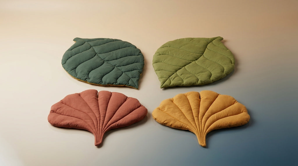Premium Leaf-Shaped Pet Mat | Reversible Cotton Lounge Bed & Couch Throw