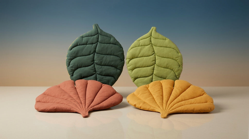 Premium Leaf-Shaped Pet Mat | Reversible Cotton Lounge Bed & Couch Throw