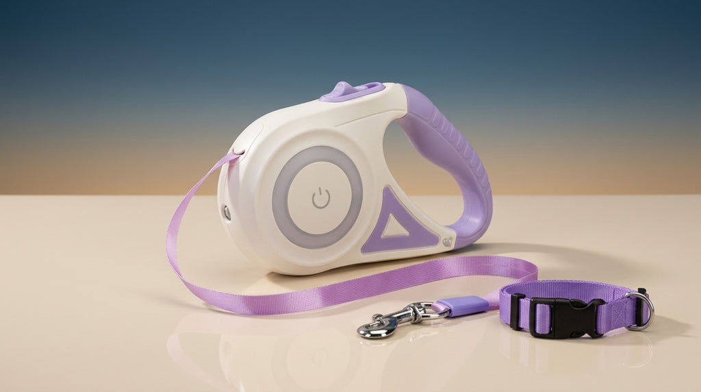 Premium Retractable LED Dog Leash | Automatic Spotlight Tape & Collar Set