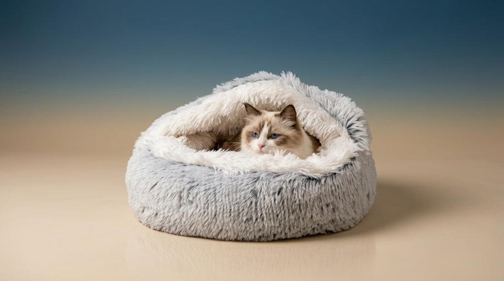 Semi-Enclosed Shell Pet Nest | Four Seasons Calming Cat & Dog Cave