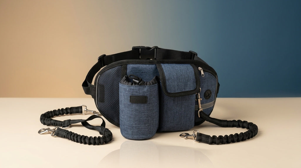 Ultimate Hands-Free Dog Leash & Waist Pack | Bungee Running Belt